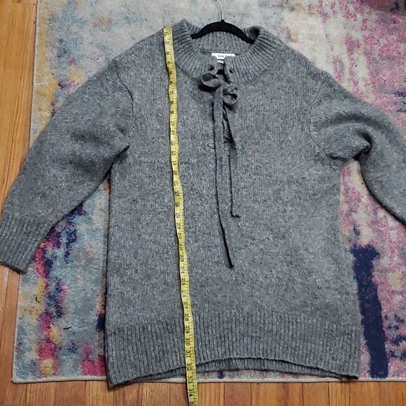 Zara Lace Up Oversized Sweater With Wool in Grey Size S - Picture 11 of 13